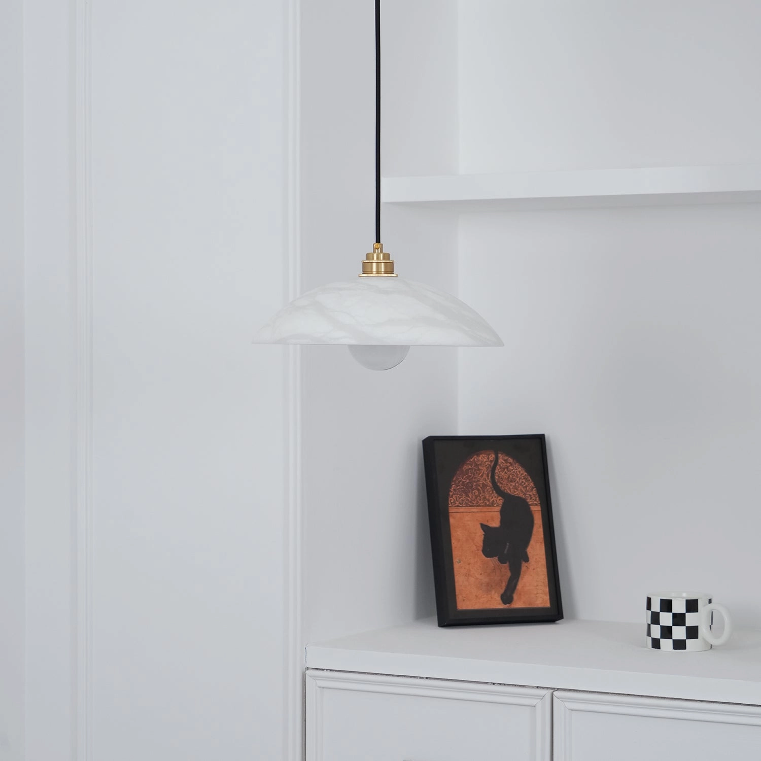 Alabaster Dome Swag Pendant Lamp