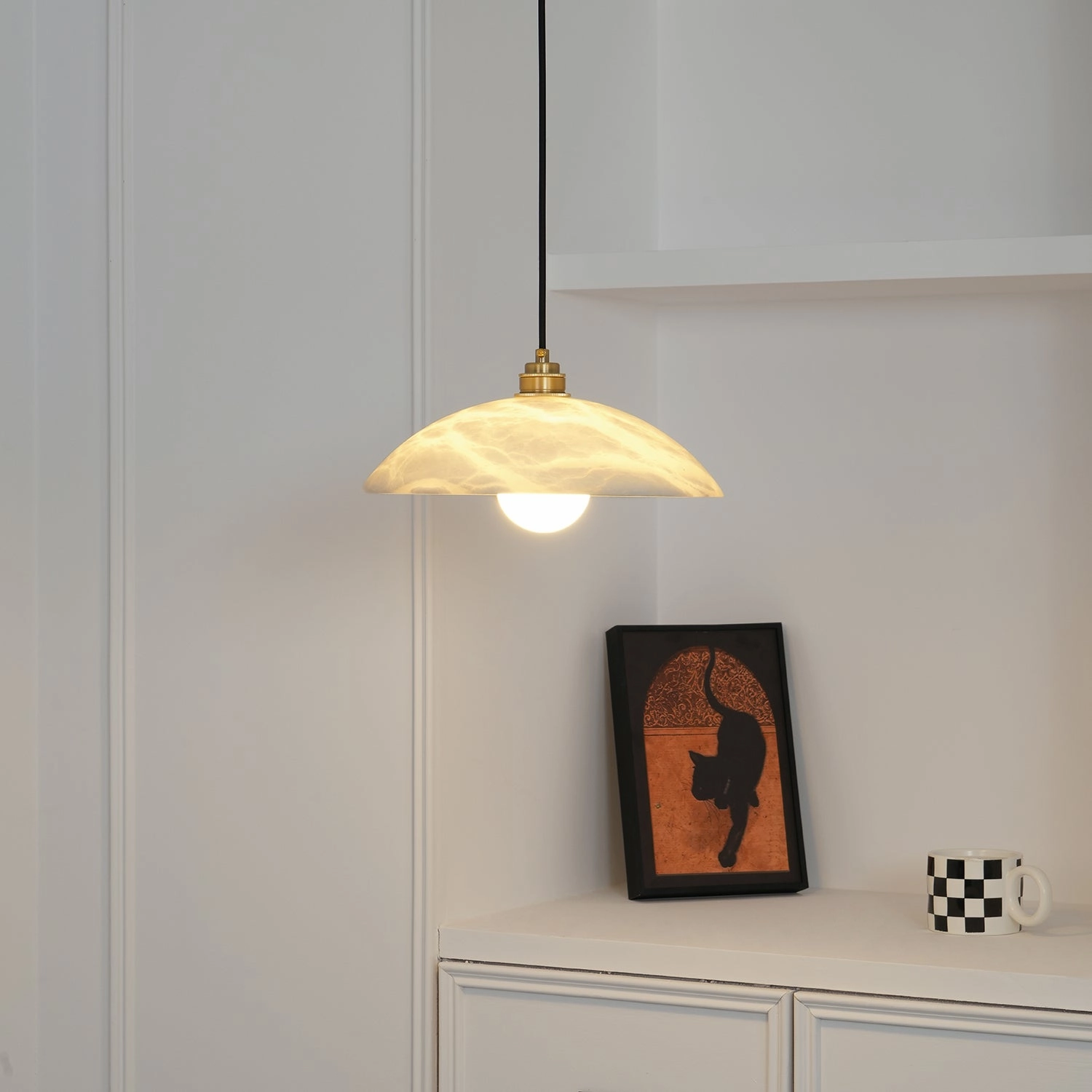 Alabaster Dome Swag Pendant Lamp
