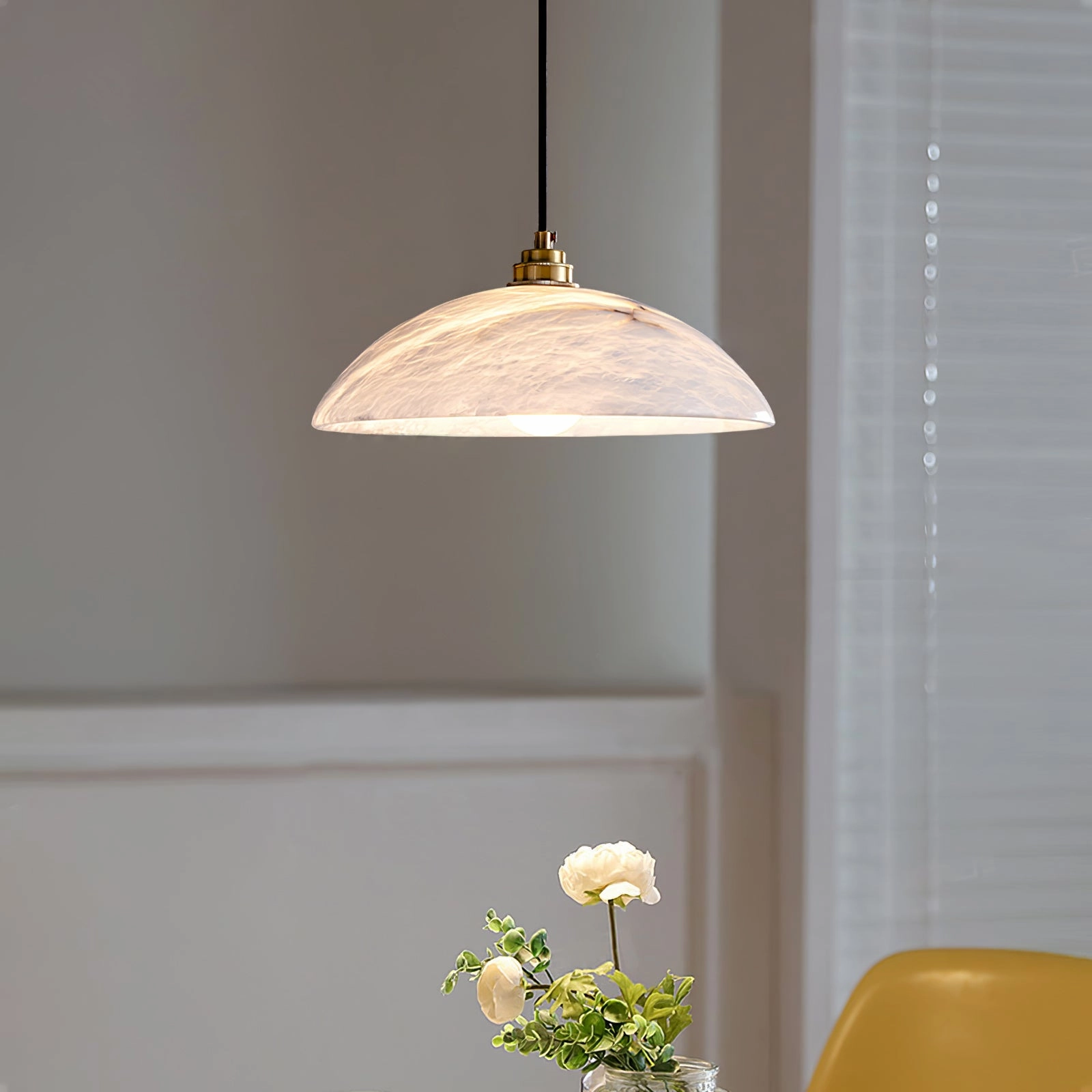 Alabaster Dome Swag Pendant Lamp