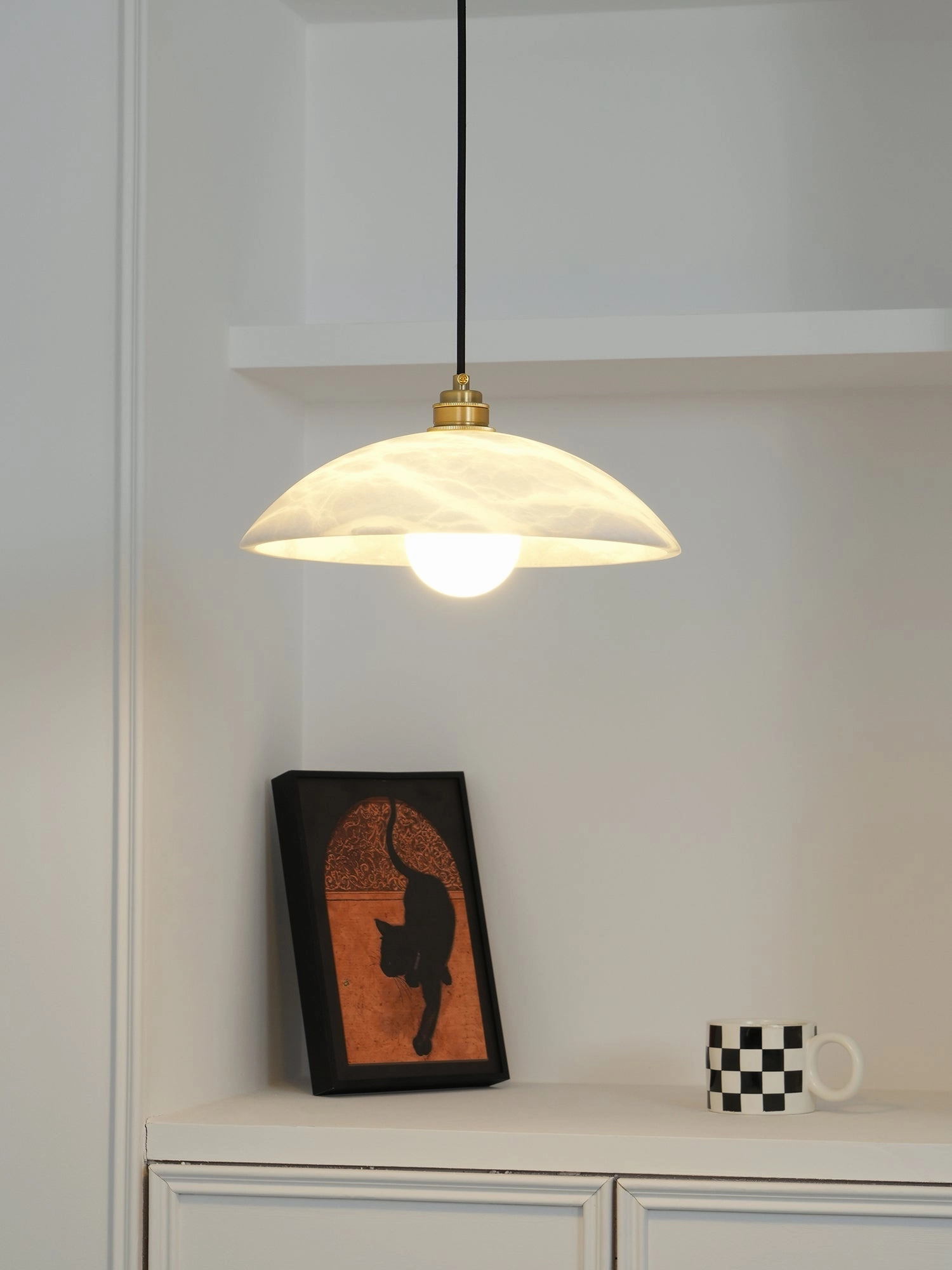 Alabaster Dome Swag Pendant Lamp