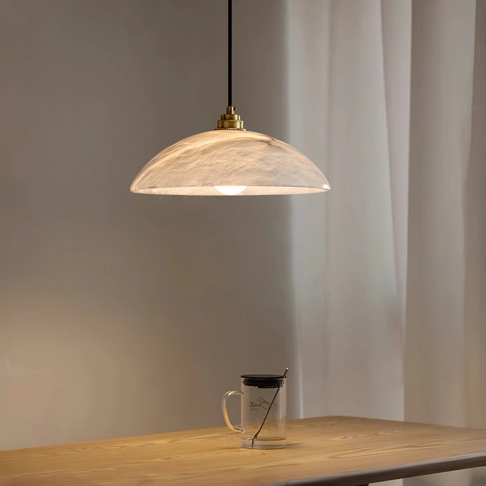 Alabaster Dome Swag Pendant Lamp