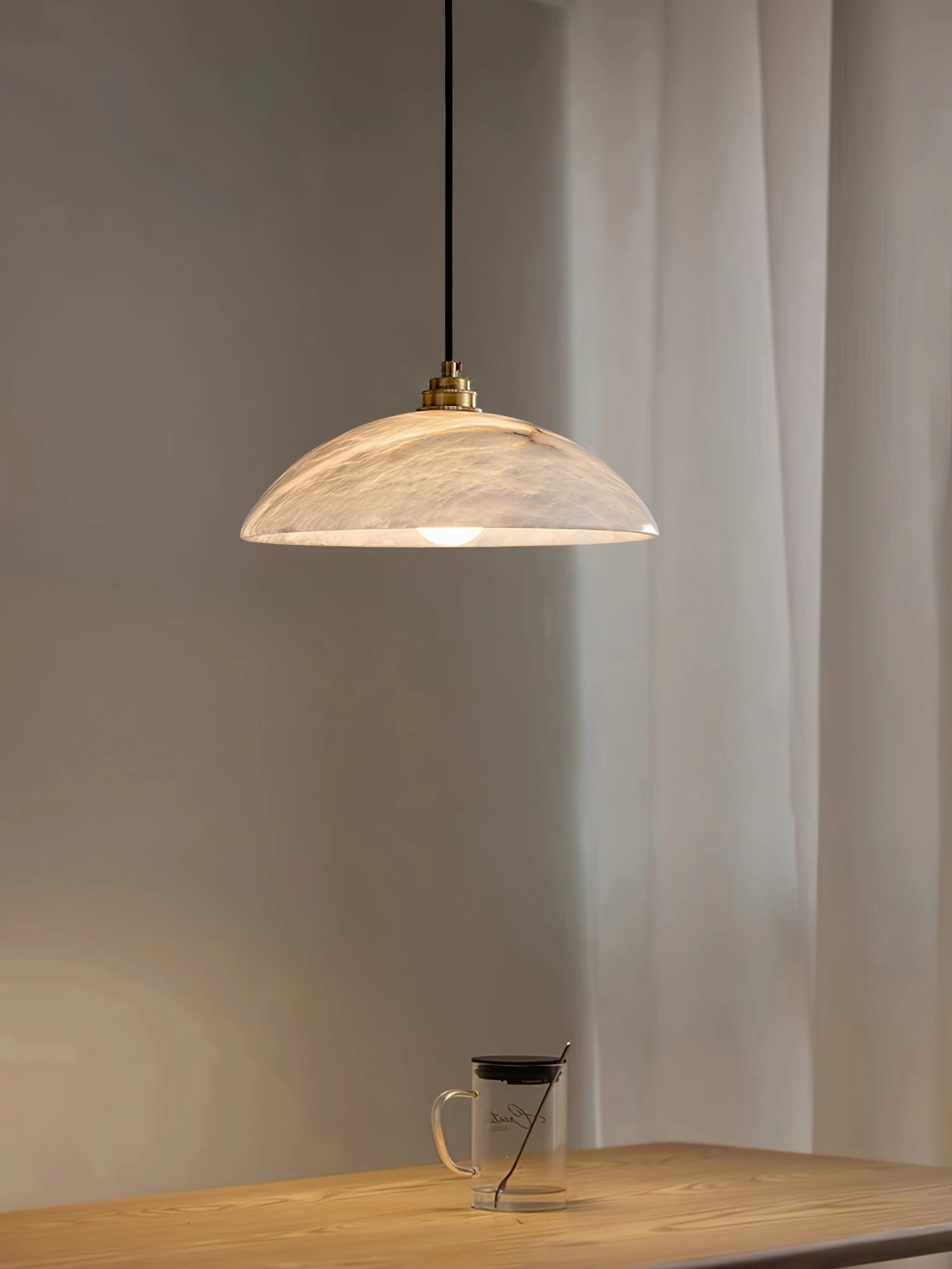 Alabaster Dome Swag Pendant Lamp