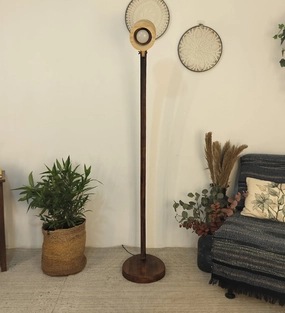 Alice Wooden Floor Lamp with Brown Base (BULB NOT INCLUDED) creative lampshade design