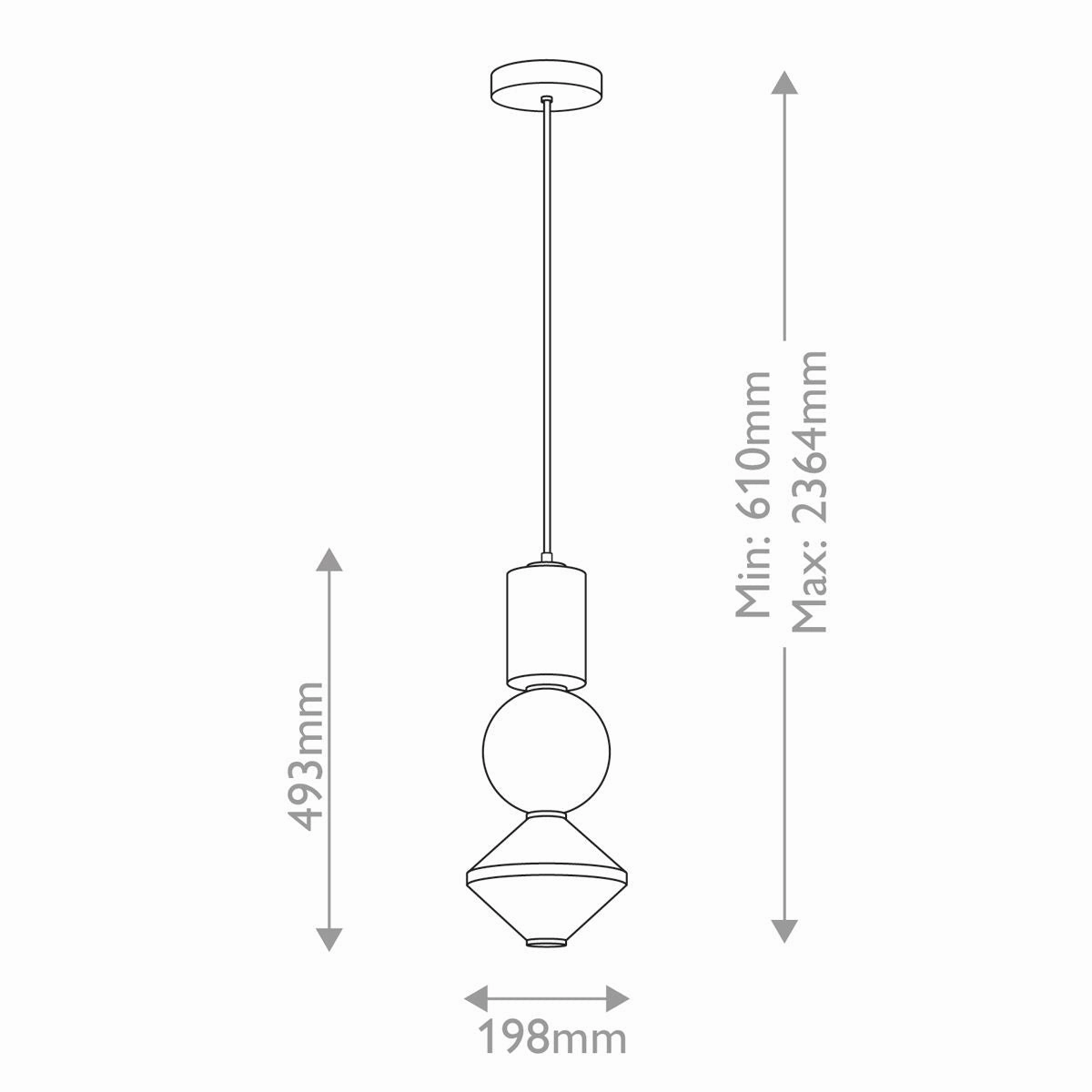 Alora Mood Bijou LED Matt Black Pendant Light