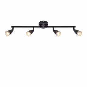 Amalfi 4 Light Black Bar Spotlight 35W - Adjustable tall arc lamp for living room