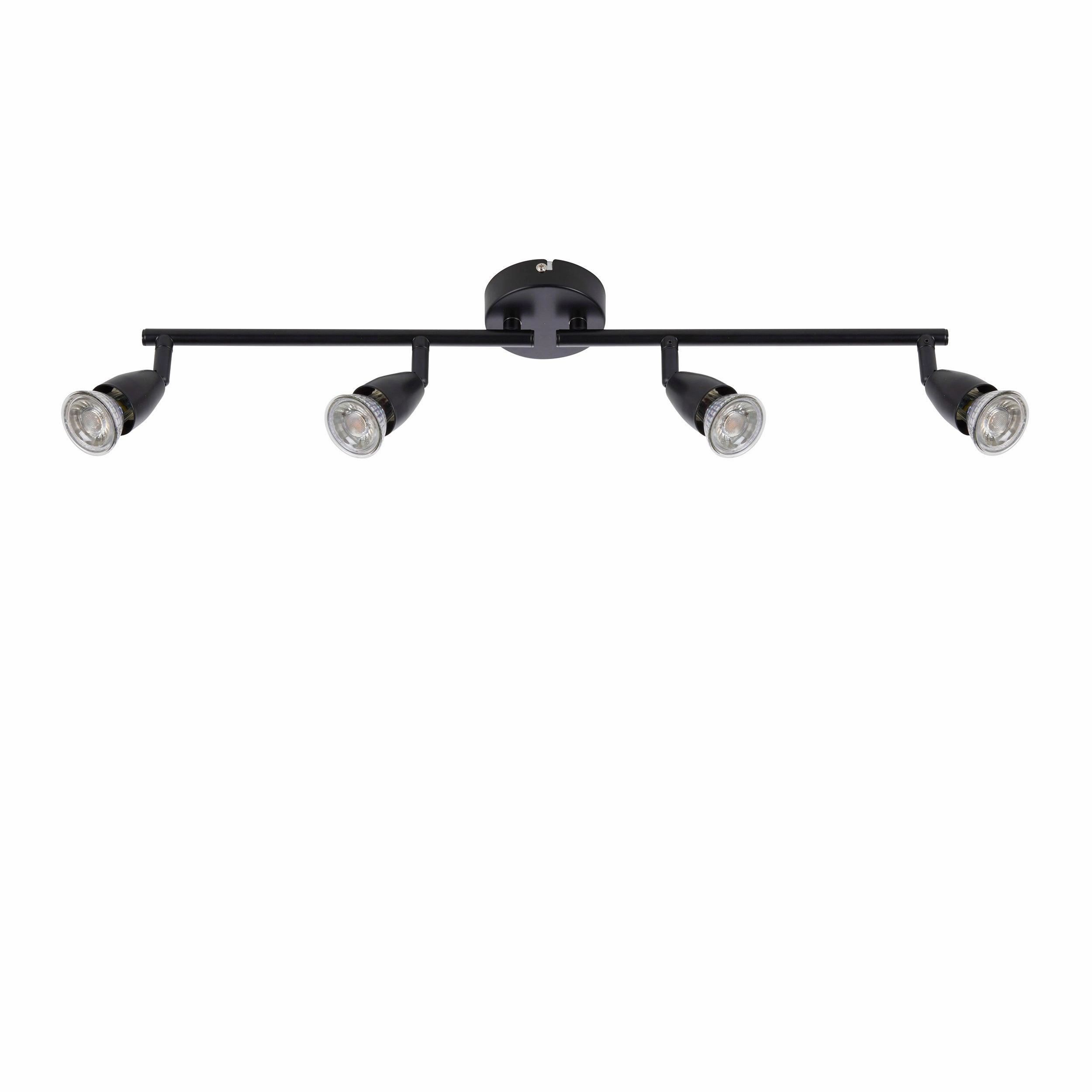 Amalfi 4 Light Black Bar Spotlight 35W - Adjustable