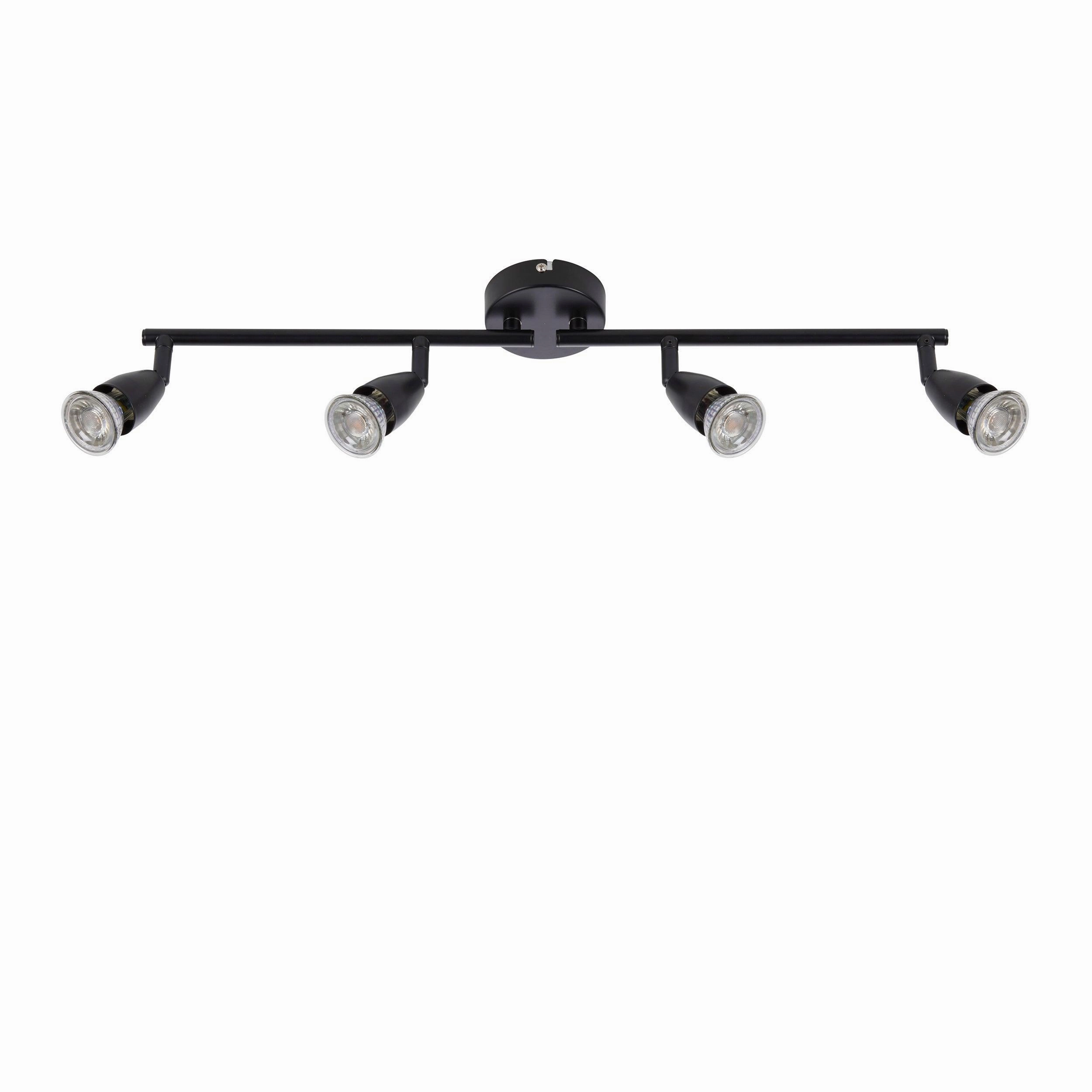 Amalfi 4 Light Black Bar Spotlight 35W - Adjustable