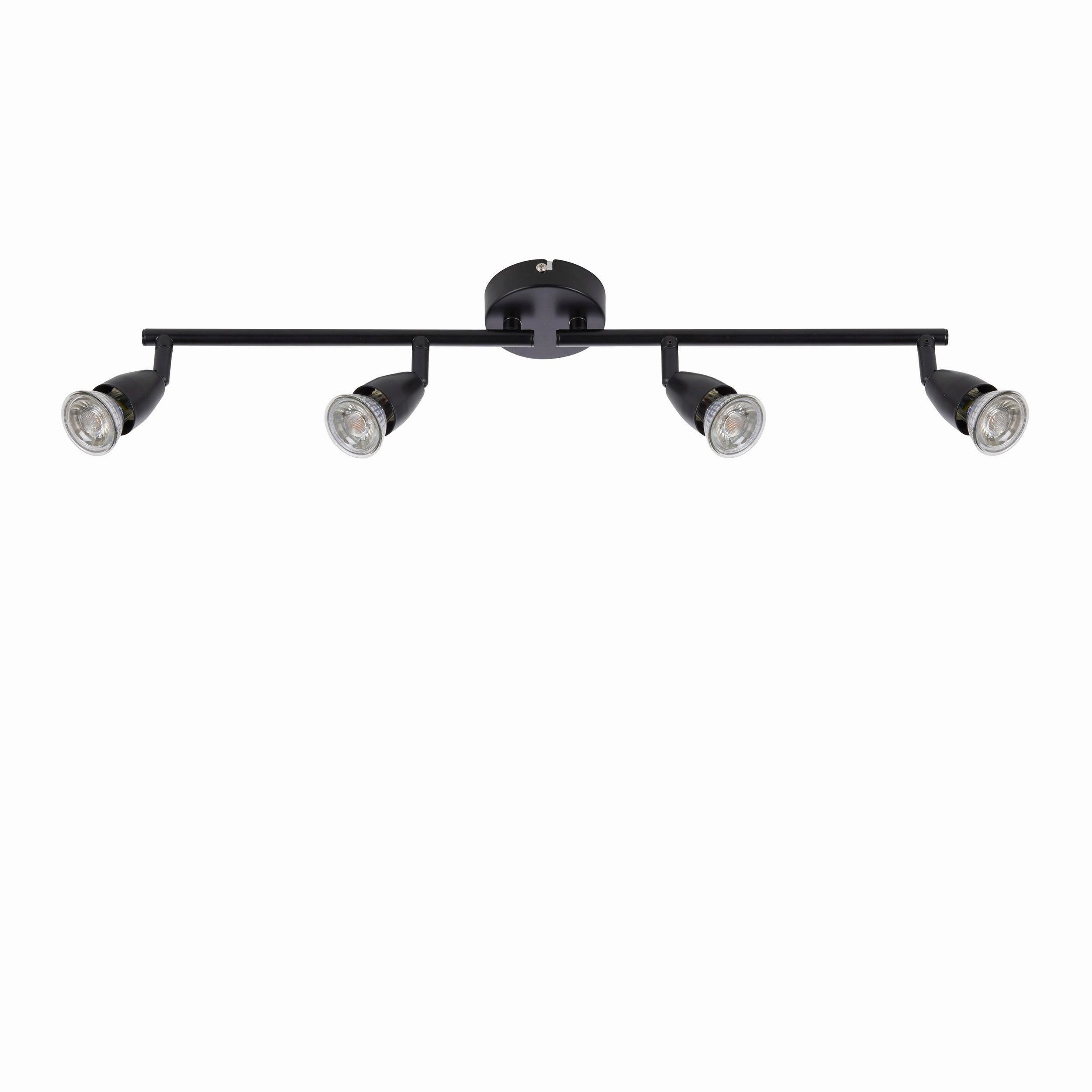 Amalfi 4 Light Black Bar Spotlight 35W - Adjustable