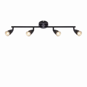 Amalfi 4 Light Black Bar Spotlight 35W - Adjustable white ceiling lamp