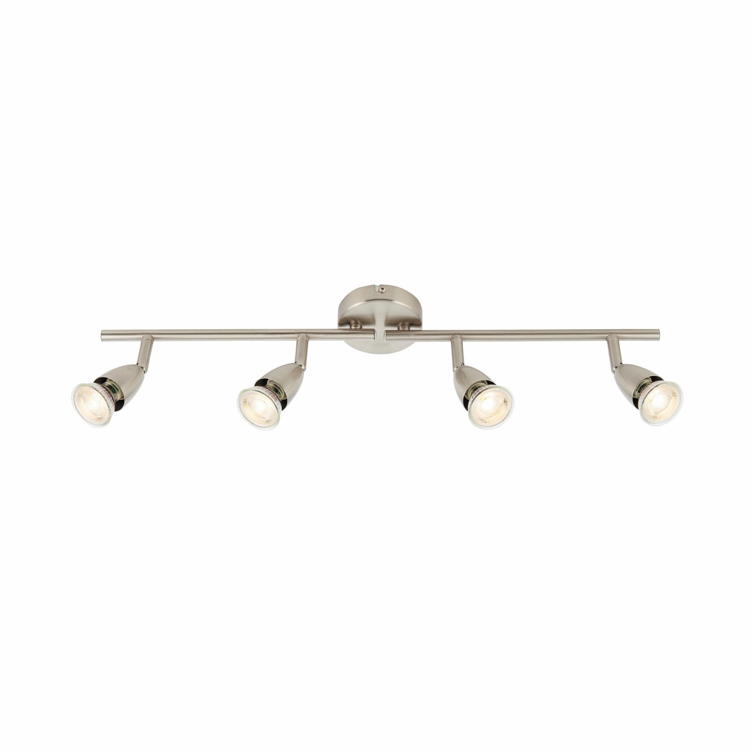 Amalfi 4 Light NIckel Bar Spotlight 35W white ceiling lamp