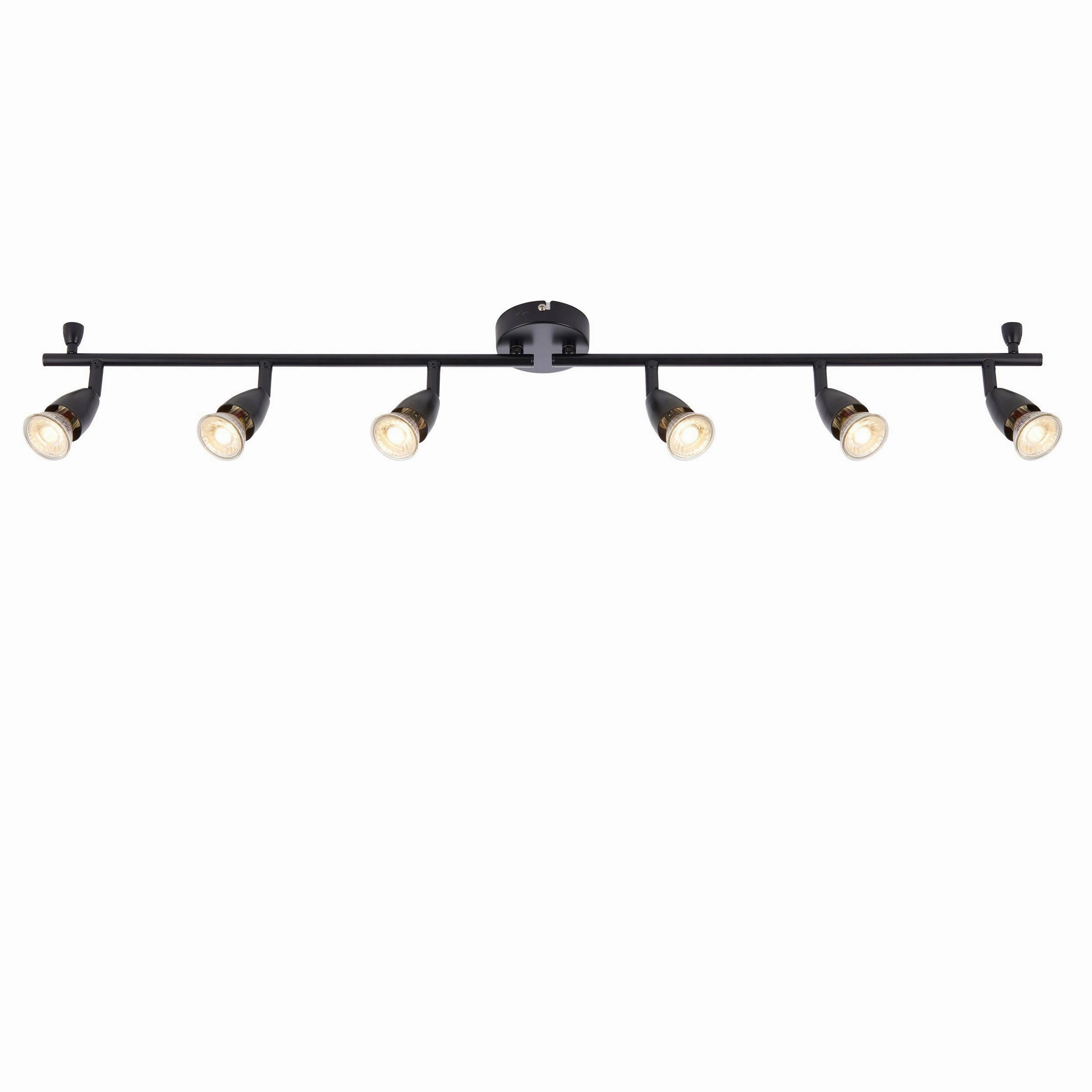 Amalfi 6 Light Black Adjustable Spotlight Bar 35W tall arc lamp for living room