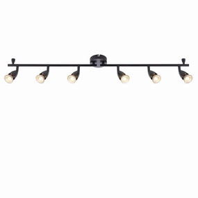Amalfi 6 Light Black Adjustable Spotlight Bar 35W ambient ceiling fixture