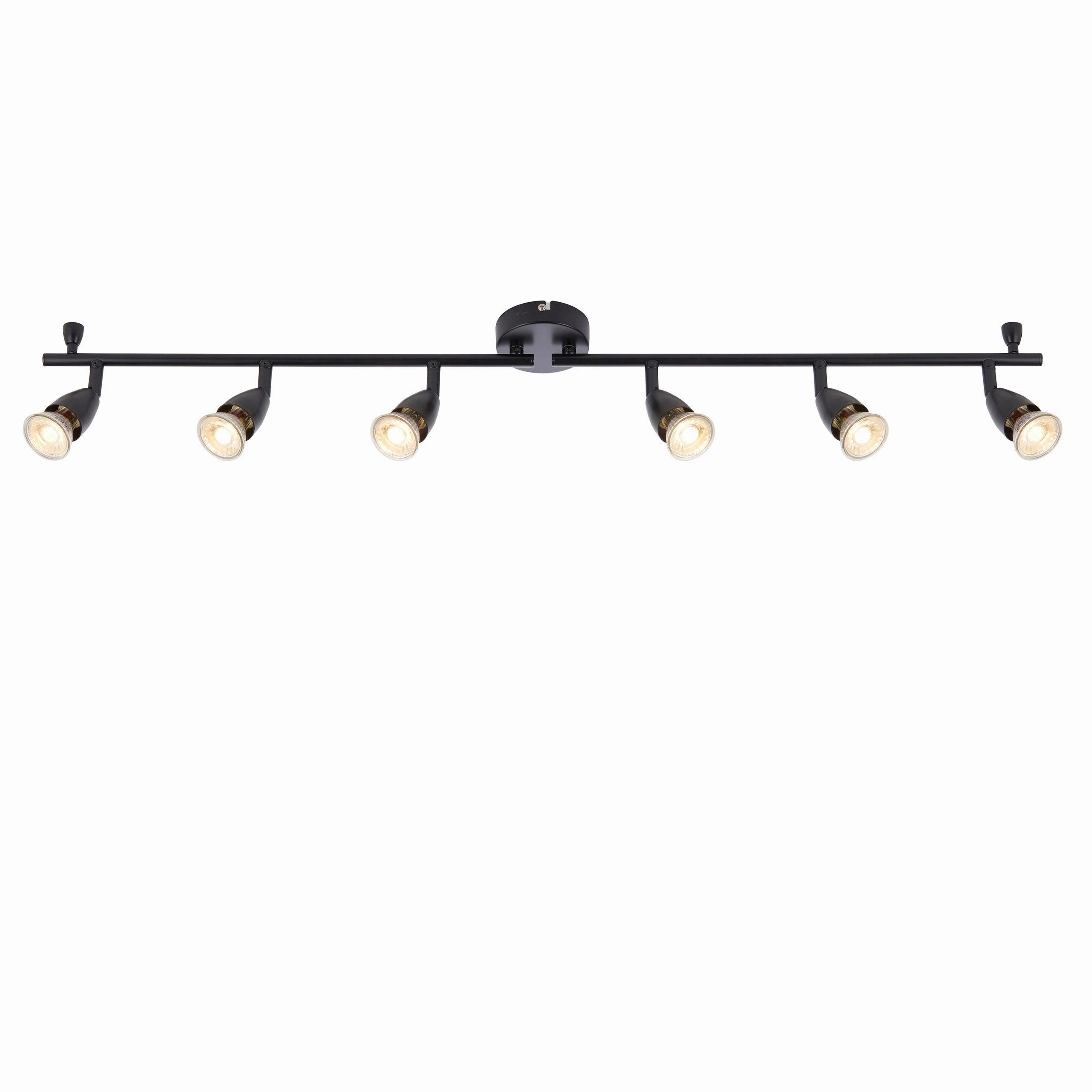 Amalfi 6 Light Black Adjustable Spotlight Bar 35W ambient ceiling fixture
