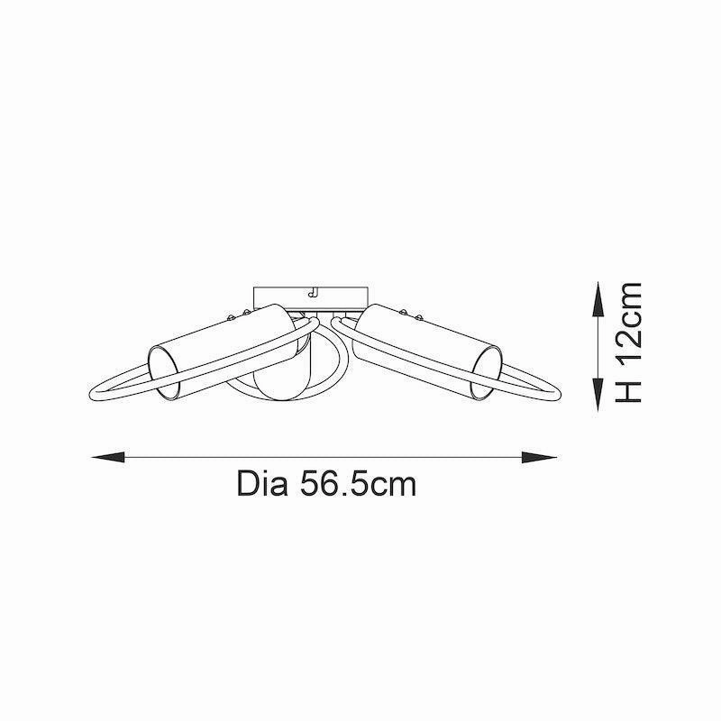 Amari 3 Light Flush Polished Brass Ceiling Light Endon