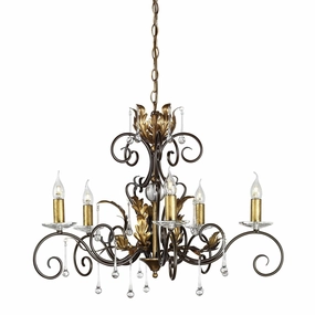 Amarilli 5 Light Gold & Bronze Chandelier Ceiling Light soft glow ceiling light