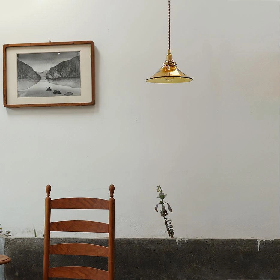 Amber Glass Pendant Light