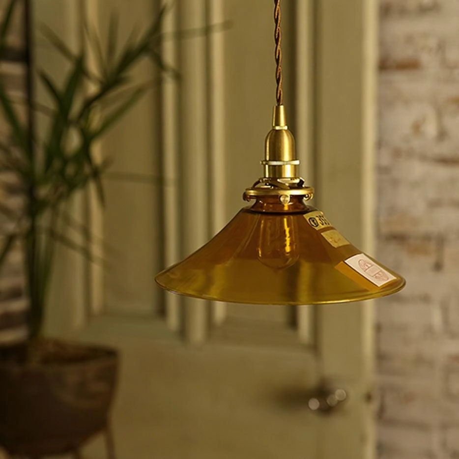 Amber Glass Pendant Light