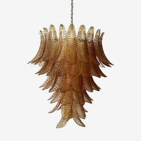 Amber Leaf Cascade Chandelier minimalist reading light