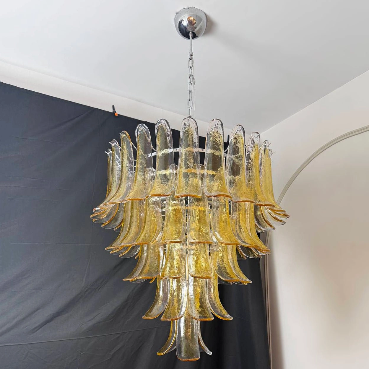 Amber Murano Glass Petals Chandelier