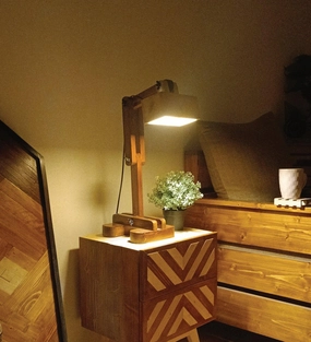 Amelia Brown Wooden Table Lamp with Wooden Lampshade (BULB NOT INCLUDED) decorative ceiling fixture