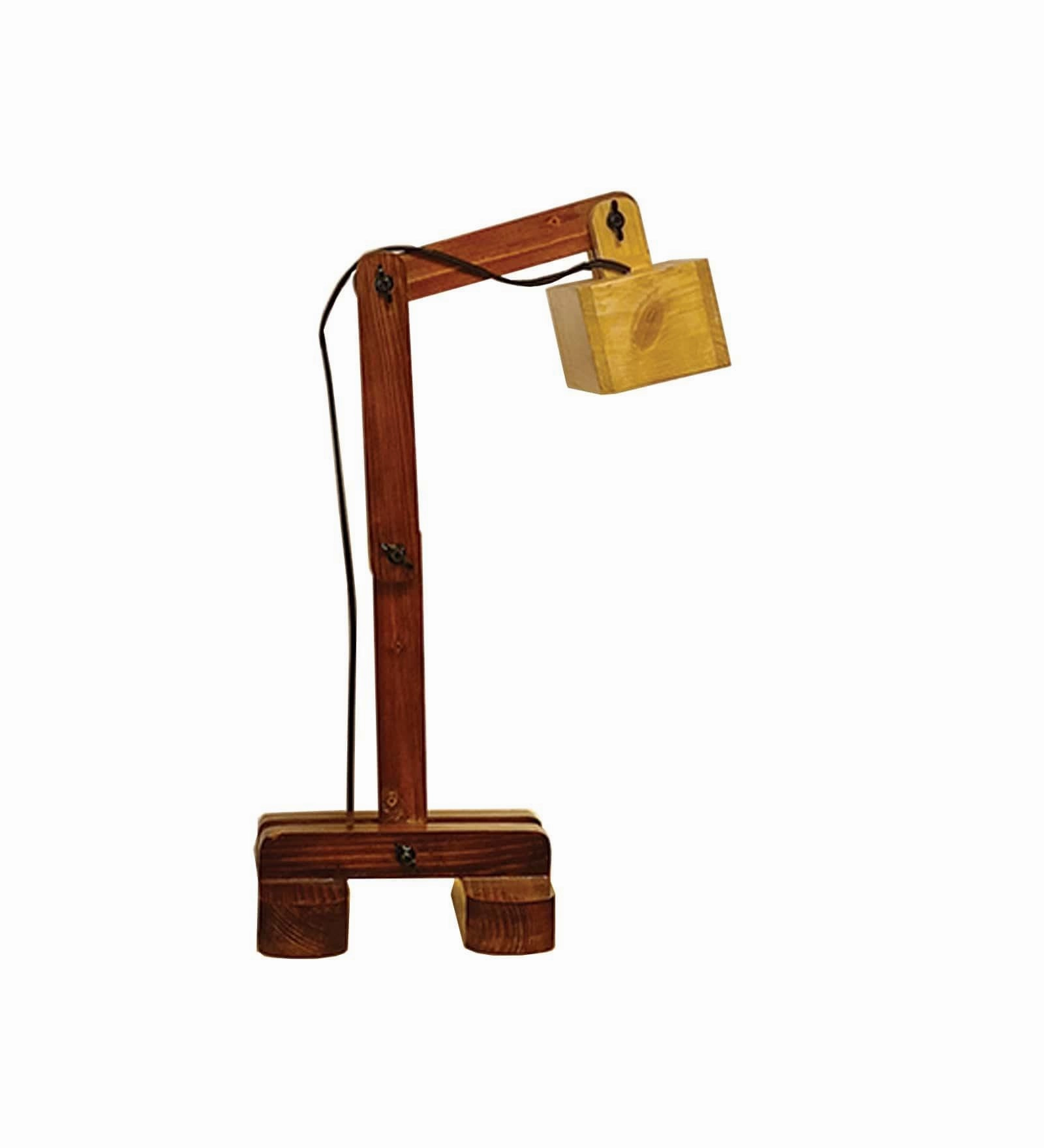 Amelia Brown Wooden Table Lamp with Wooden Lampshade (BULB NOT INCLUDED)