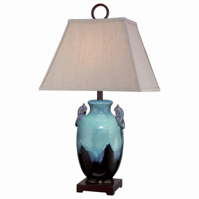 Amphora Ceramic Table Lamp - Turquoise Glaze energy-saving LED light