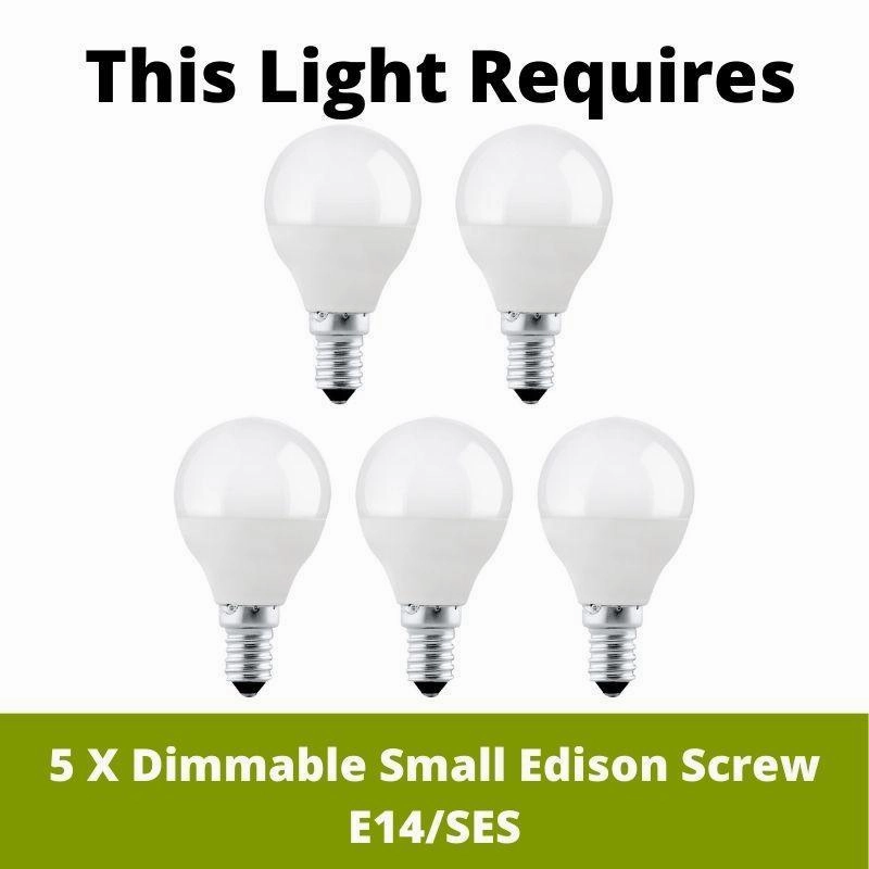 Angelique 5 Light Chrome Chandelier With White Shades