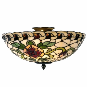 Angelique Large Semi Flush Tiffany Ceiling Light recessed ceiling spot lamp