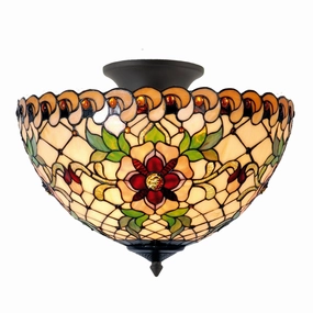 Angelique Small Semi Flush Tiffany Ceiling Light recessed ceiling spot lamp