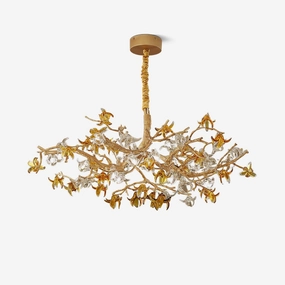 Aosta Brass Branch Chandelier minimalist reading light