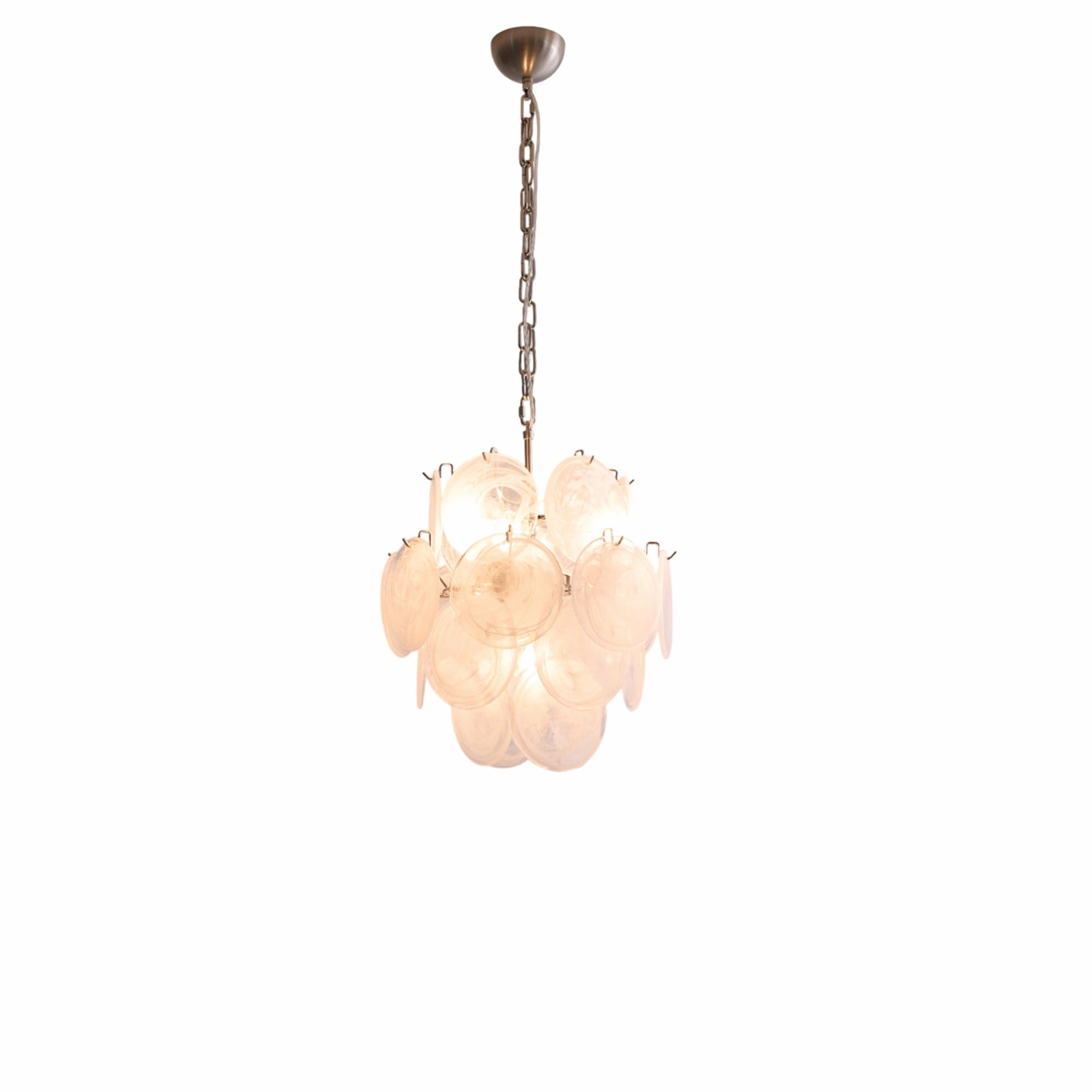 Aqua White Glass Murano Chandelier