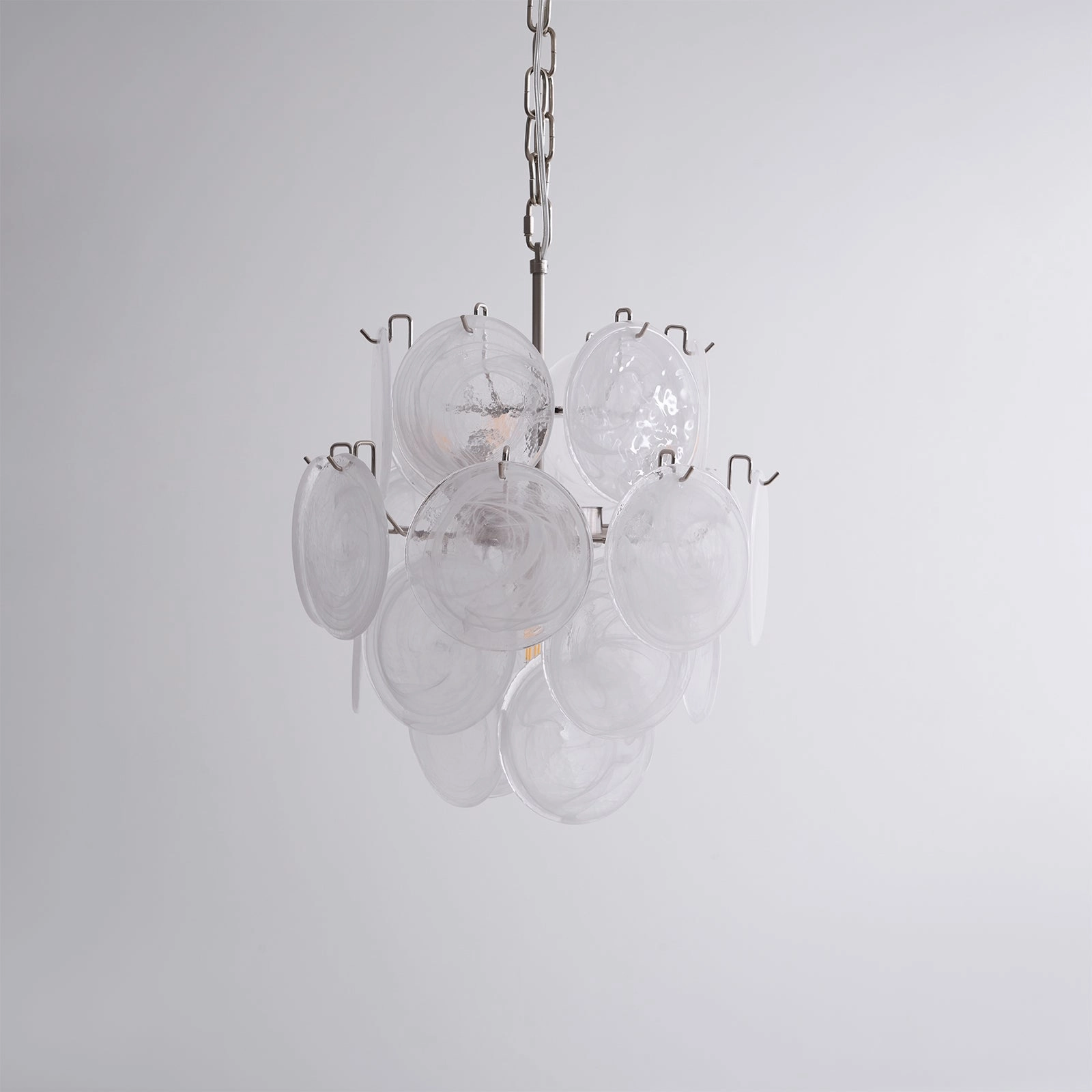 Aqua White Glass Murano Chandelier
