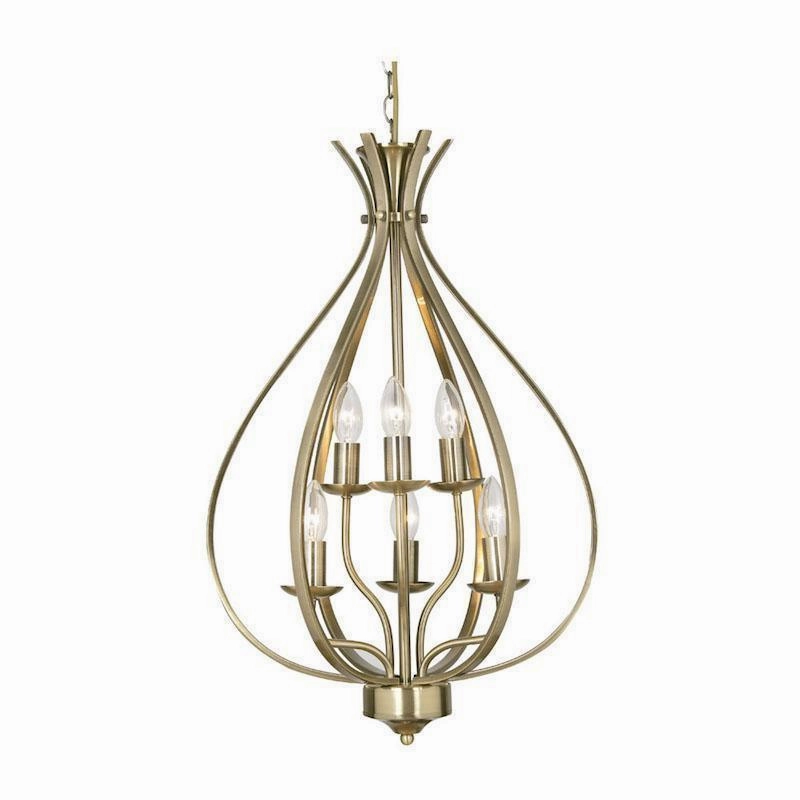 Araba 6 Light Antique Brass Pendant Ceiling Light white ceiling lamp