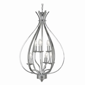 Araba 6 Light Chrome Pendant Ceiling Light white ceiling lamp