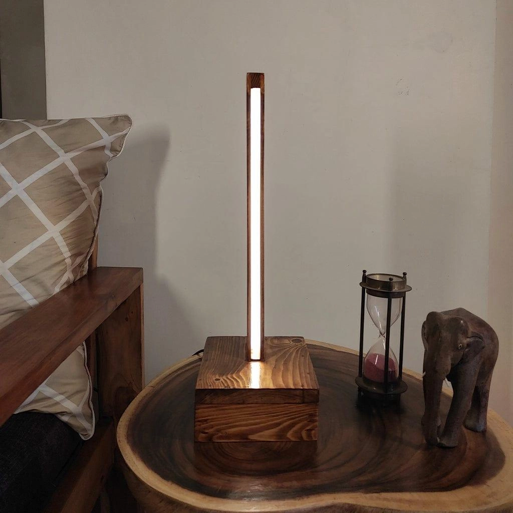 Arc Brown Wooden LED Table Lamp (BULB NOT INCLUDED)