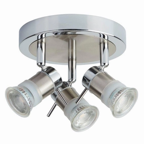Aries Chrome 3 Light Adjustable Round Flush Spotlights tall arc lamp for living room