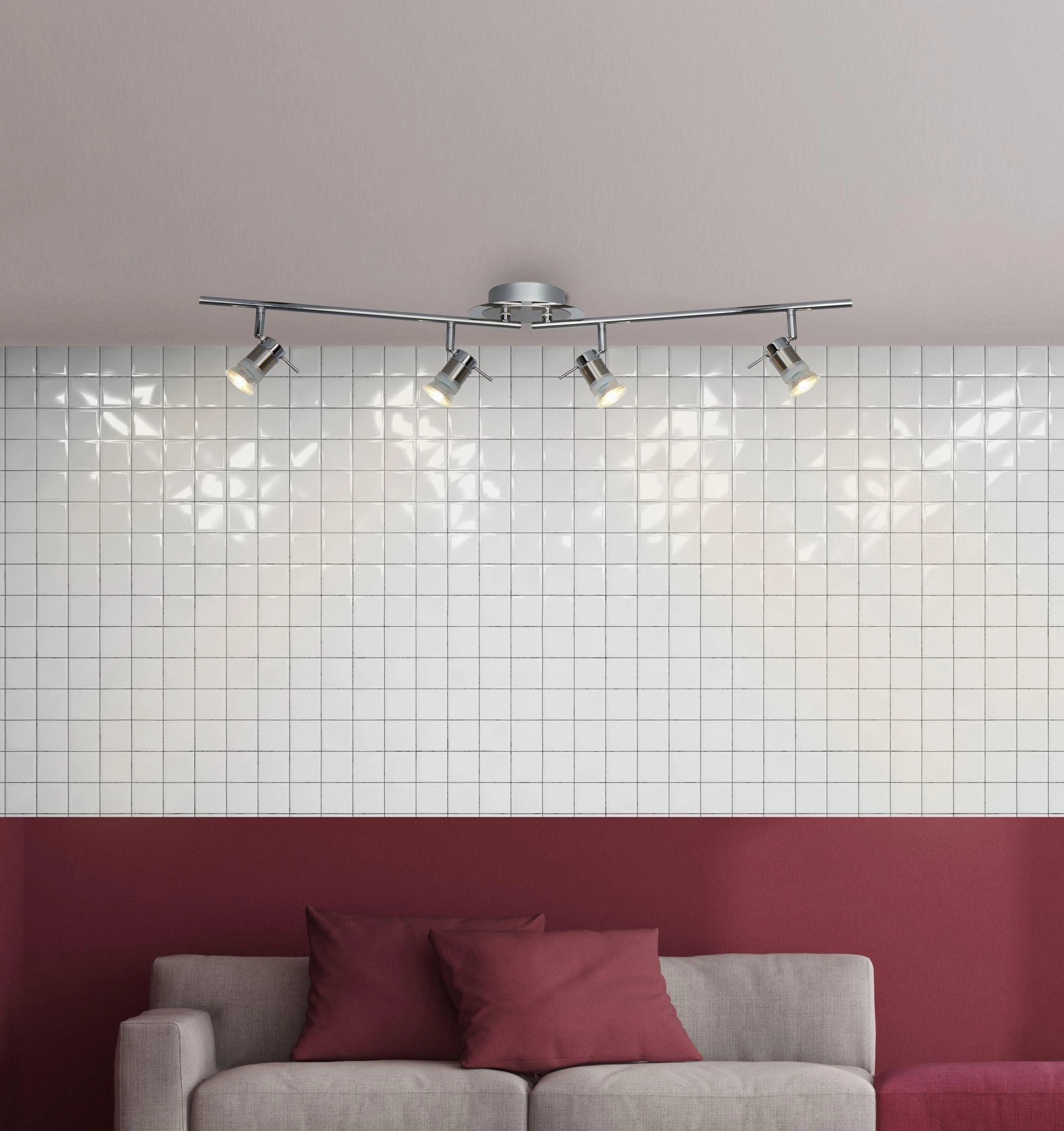 Aries Polished Chrome 4 Light Adjustable Ceiling Spotlights