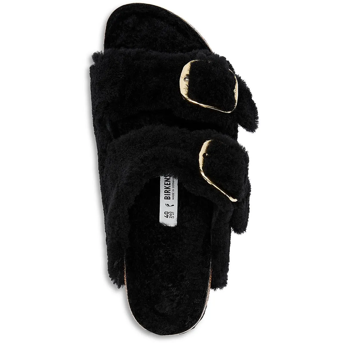 Arizona Big Buckle Tedy Rivet Logo Womens Leather Footbed Slide Sandals