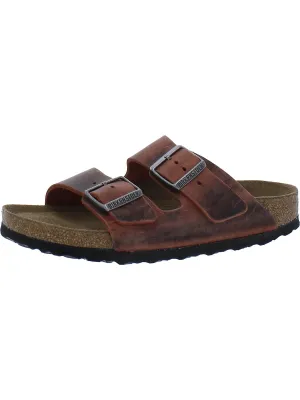 Arizona BS Womens Leather Footbed Slide Sandals