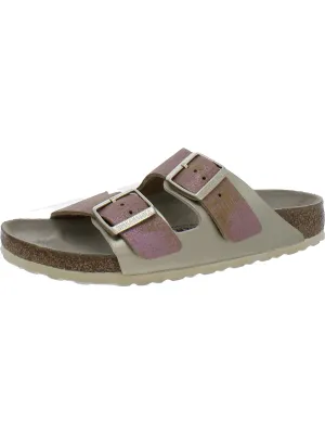 Arizona BS Womens Suede Two Tone Slide Sandals