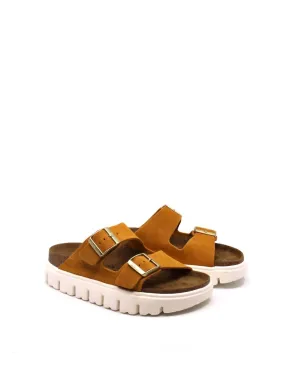 Arizona Chunky Suede Narrow Sandal In Apricot