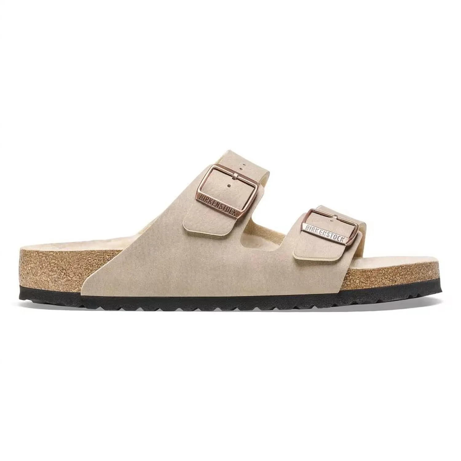 Arizona Shearling Sandals - Narrow In Desert Dust Taupe