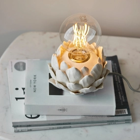 Artichoke Beige Ceramic Table Lamp energy-saving LED light
