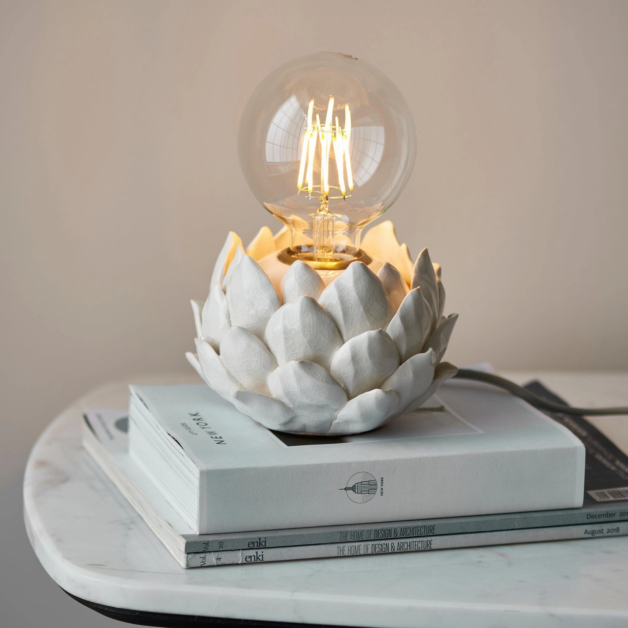 Artichoke Beige Ceramic Table Lamp