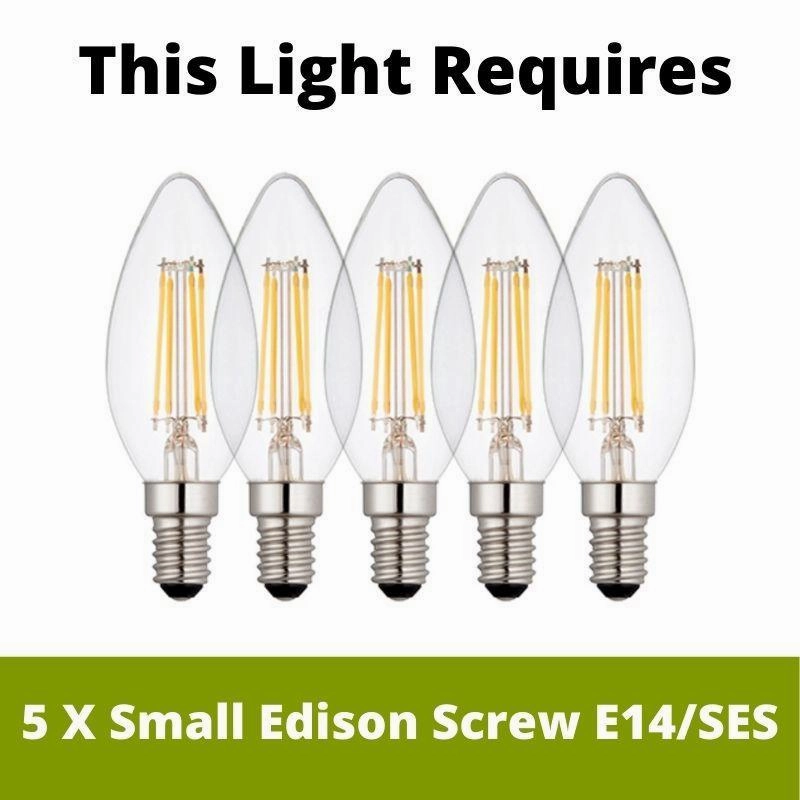 Ascona 5 Light Satin Silver Chandelier With Glass Sconces