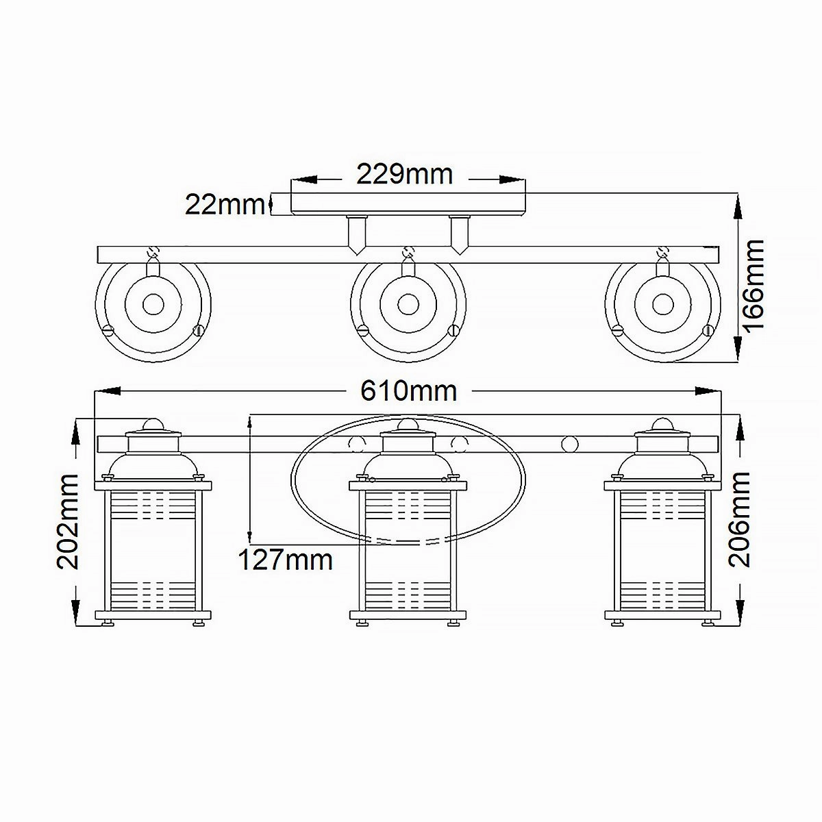 Ashland Bay 3 Light Brass Bathroom Wall Light