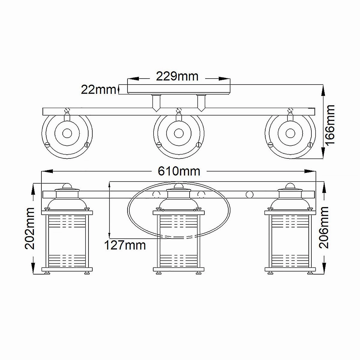 Ashland Bay 3 Light Polished Chrome Bathroom Wall Light
