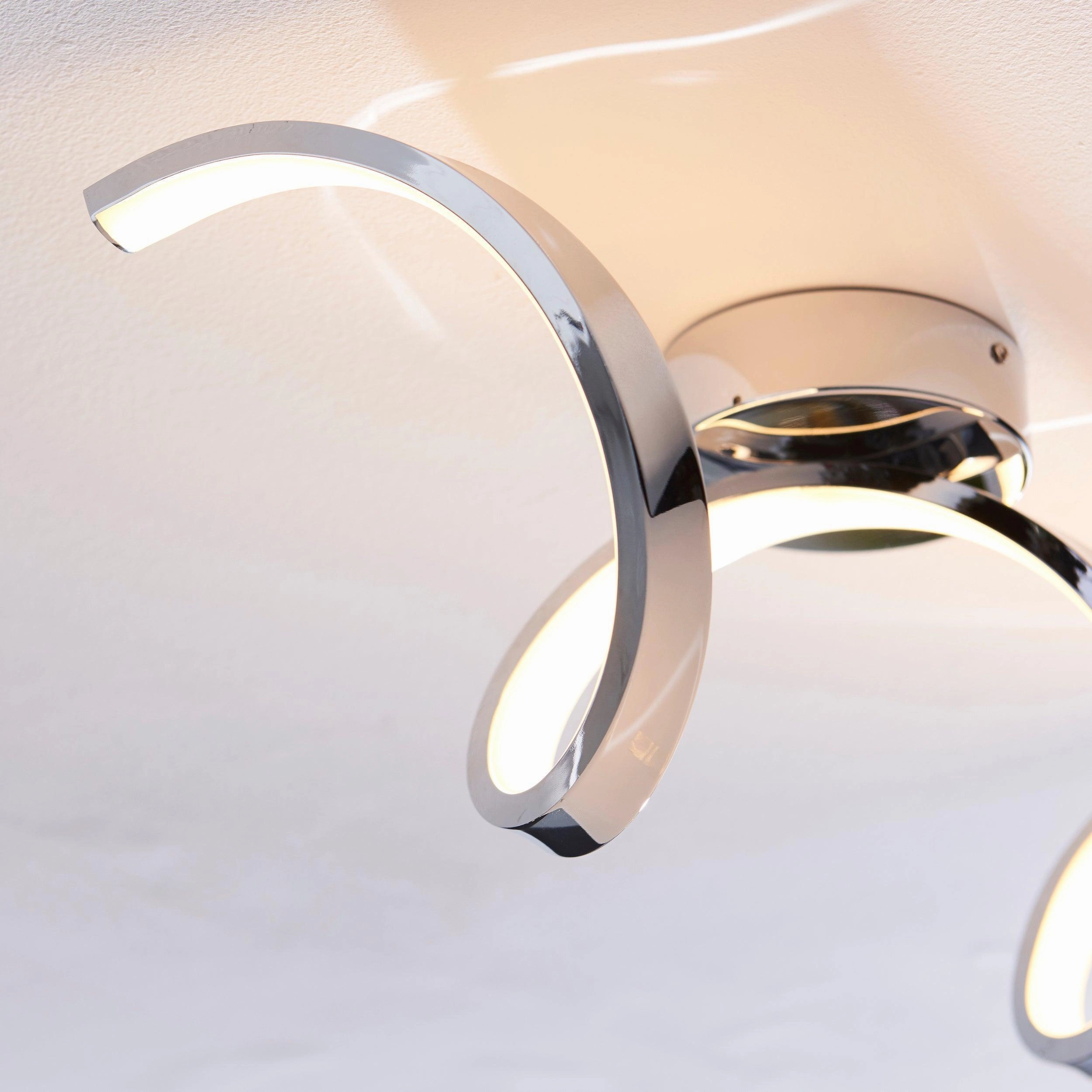 Astral Chrome LED Bathroom Semi Flush Ceiling Light