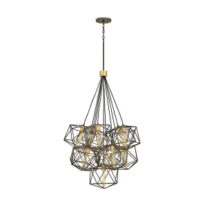 Astrid 11 Light Black Pendant Cluster flush mount ceiling fixture