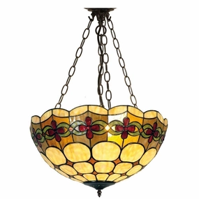 Atlantic 40cm Inverted Tiffany Ceiling Light - Adj Chain recessed ceiling spot lamp